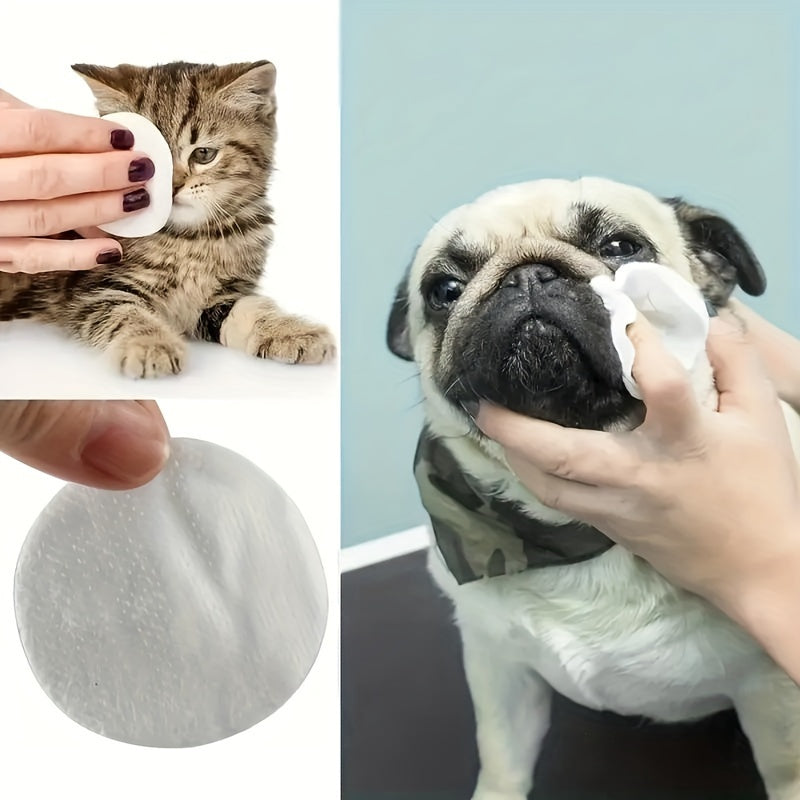 200pcs Pack Safe for Cats & Dogs Pet Eye Cleansing Wipes Suitable for Cat & Dog Eye Cleaner - Gentle Tear Stain Remover, Durable Polyester Eye Care Wipes for Sensitive Eyes, Tear Stain to Protect Eye Health
