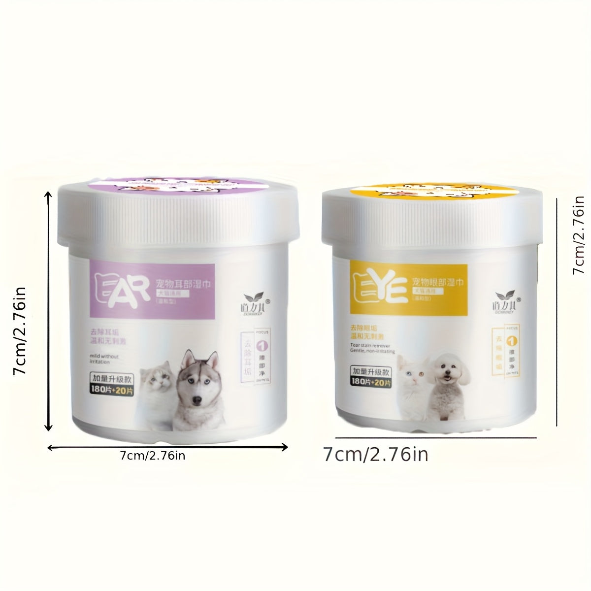 400pcs Pet Eye and Ear Cleaning Wipes, Fragrance-Free Hypoallergenic Wipes, Non-Irritating, Easy-Tear Design, Suitable for Dogs and Cats, Effectively Removes Dog and Cat Tear Stains, Pet Hygiene, Portable Container, Gentle Formula, Pet Care