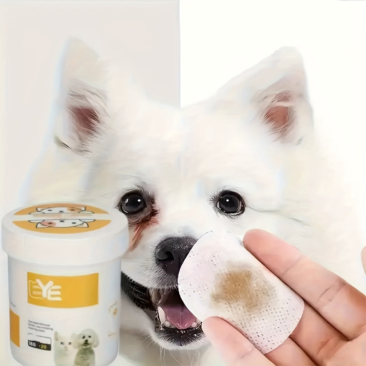 400pcs Pet Eye and Ear Cleaning Wipes, Fragrance-Free Hypoallergenic Wipes, Non-Irritating, Easy-Tear Design, Suitable for Dogs and Cats, Effectively Removes Dog and Cat Tear Stains, Pet Hygiene, Portable Container, Gentle Formula, Pet Care