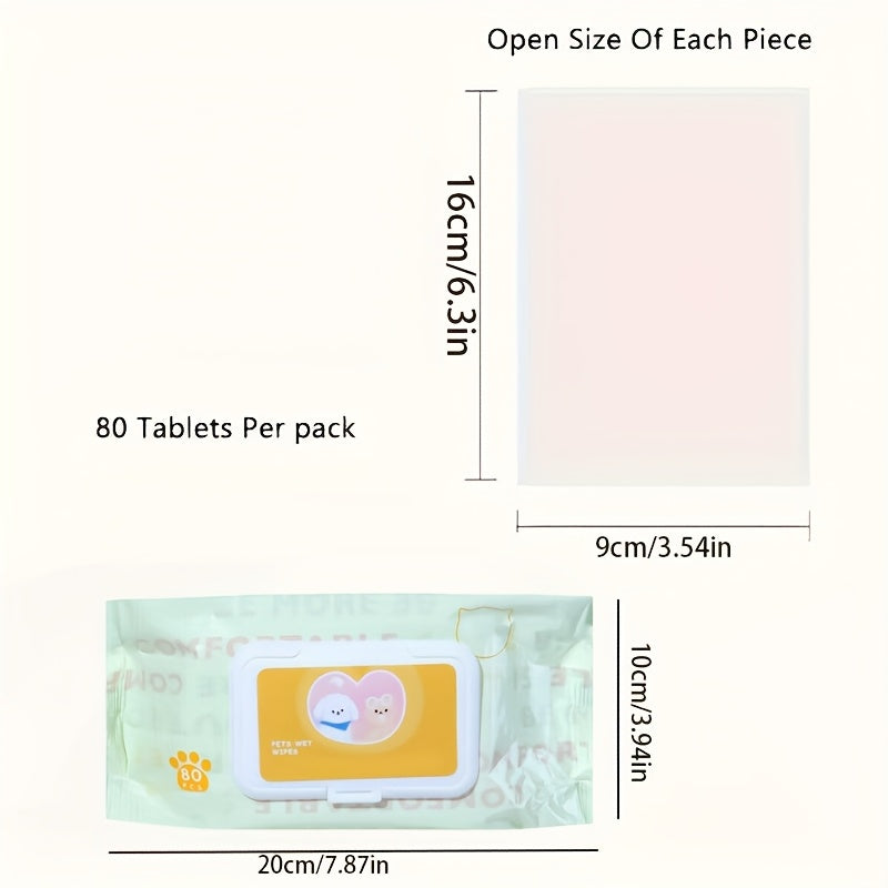 160pcs of pet wipes, disposable cleaning products for cats and dogs, no eye care paws, body and buttocks