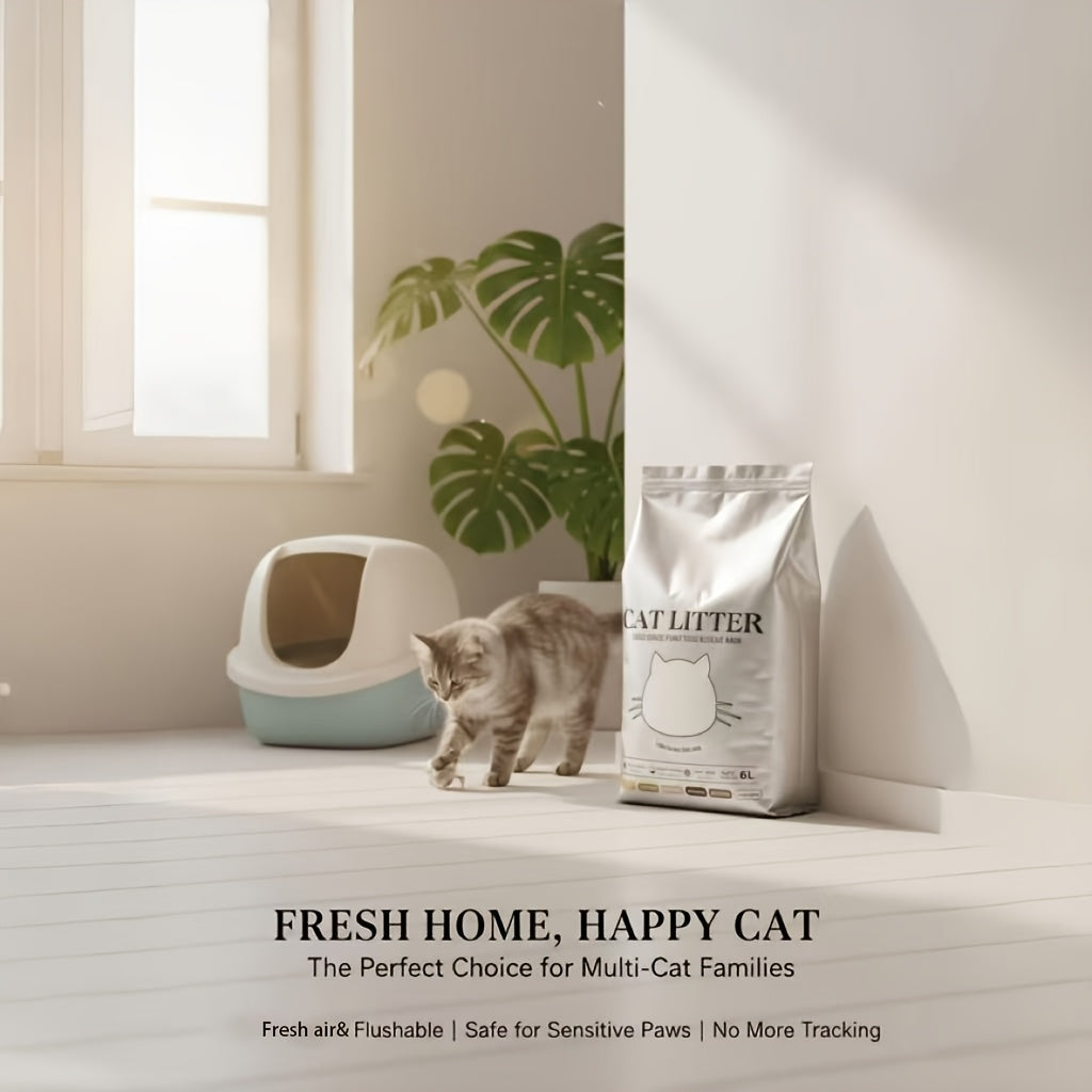 18Lb Mixed Tofu & Bentonite Cat Litter - Can Be Flushed, Has a Fresh Fragrance, Clumps Quickly, Produces Low Dust, Controls Odors, Perfect for Automatic Litter Boxes, Smart Litter Trays, And Homes with Multiple Cats