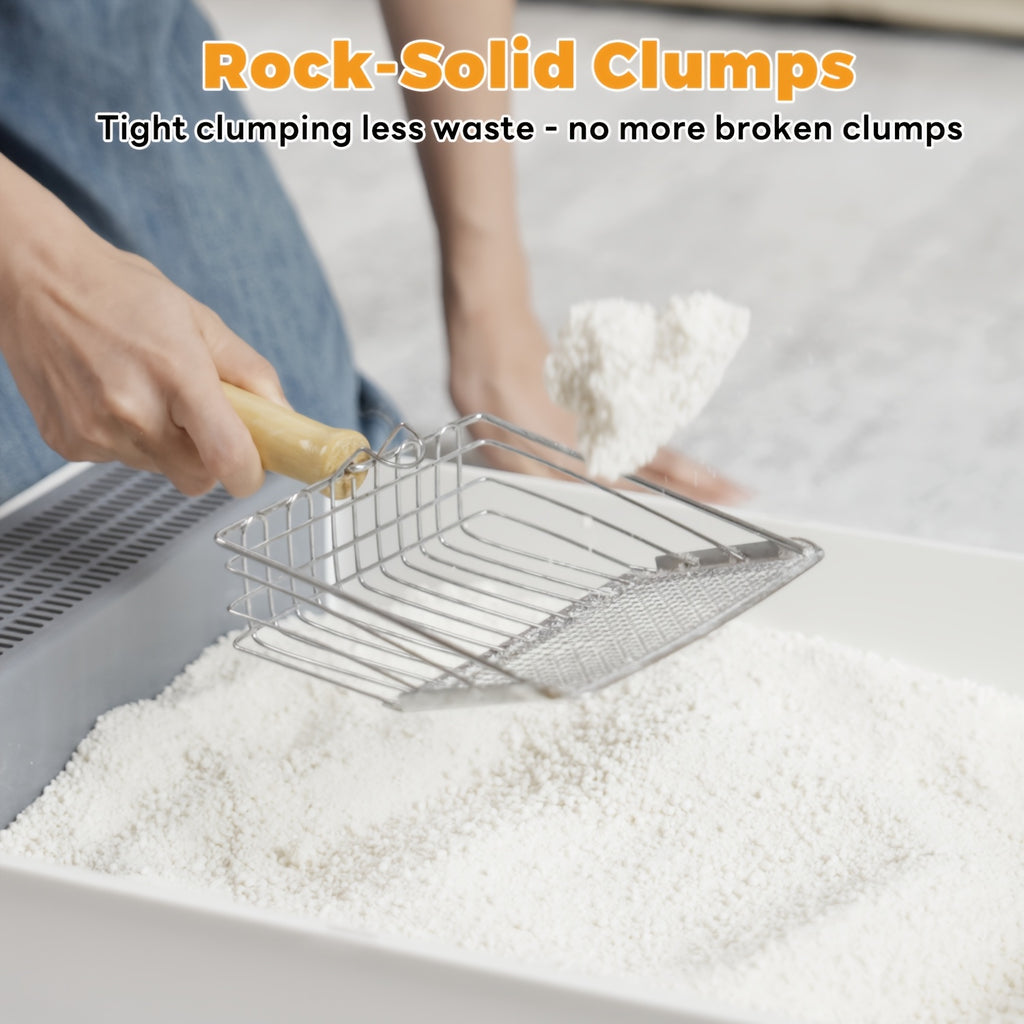 Non-Stick Strong Clumping Cat Litter, Unscented Dust-Free Cassava Cat Litter, Easy To Scoop, Light Color For Health Tracking, For Automatic\u002FStinless Steel\u002FPlastic Cat Litter Box