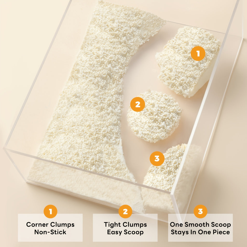 Non-Stick Strong Clumping Cat Litter, Unscented Dust-Free Cassava Cat Litter, Easy To Scoop, Light Color For Health Tracking, For Automatic\u002FStinless Steel\u002FPlastic Cat Litter Box