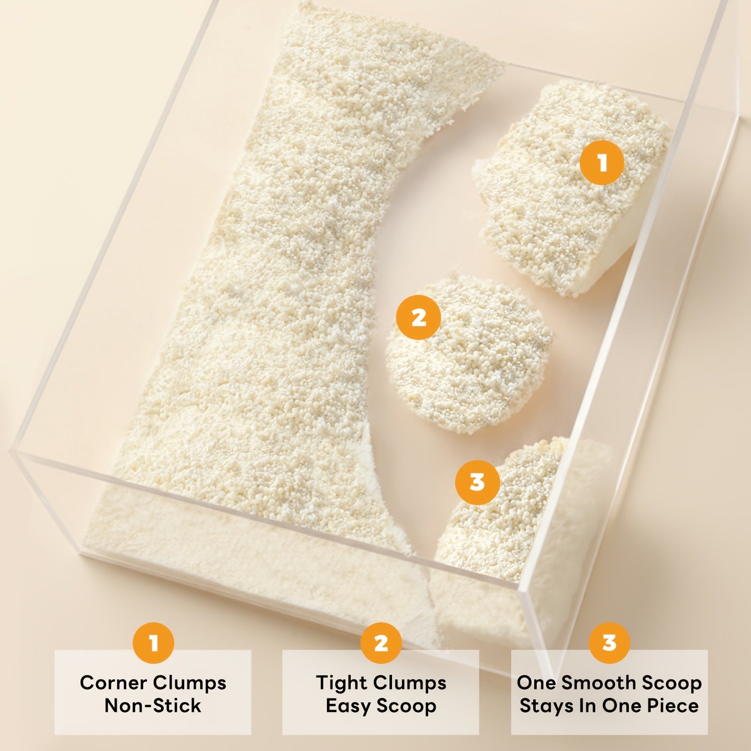 Non-Stick Strong Clumping Cat Litter, Unscented Dust-Free Cassava Cat Litter, Easy To Scoop, Light Color For Health Tracking, For Automatic\u002FStinless Steel\u002FPlastic Cat Litter Box