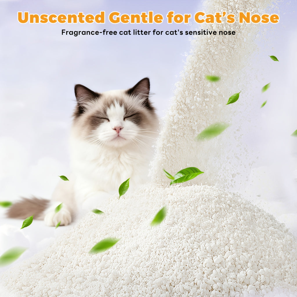 Non-Stick Strong Clumping Cat Litter, Unscented Dust-Free Cassava Cat Litter, Easy To Scoop, Light Color For Health Tracking, For Automatic\u002FStinless Steel\u002FPlastic Cat Litter Box
