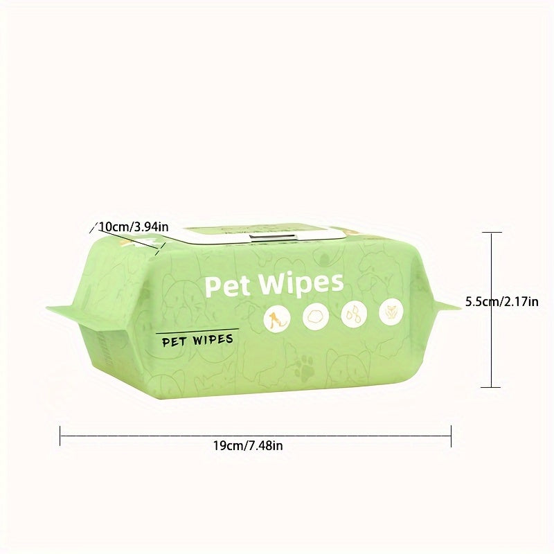 80pcs Pet Grooming Wipes for Dogs and Cats - Odorless - Ideal Pet Cleaning Wipes for Body, Ears, Face and Skin
