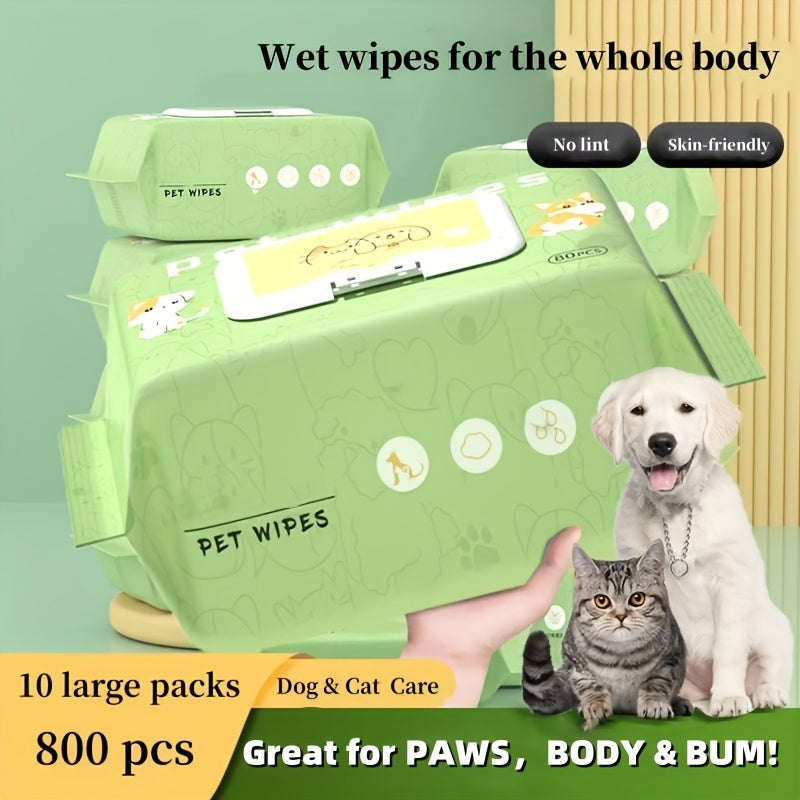 80pcs Pet Grooming Wipes for Dogs and Cats - Odorless - Ideal Pet Cleaning Wipes for Body, Ears, Face and Skin