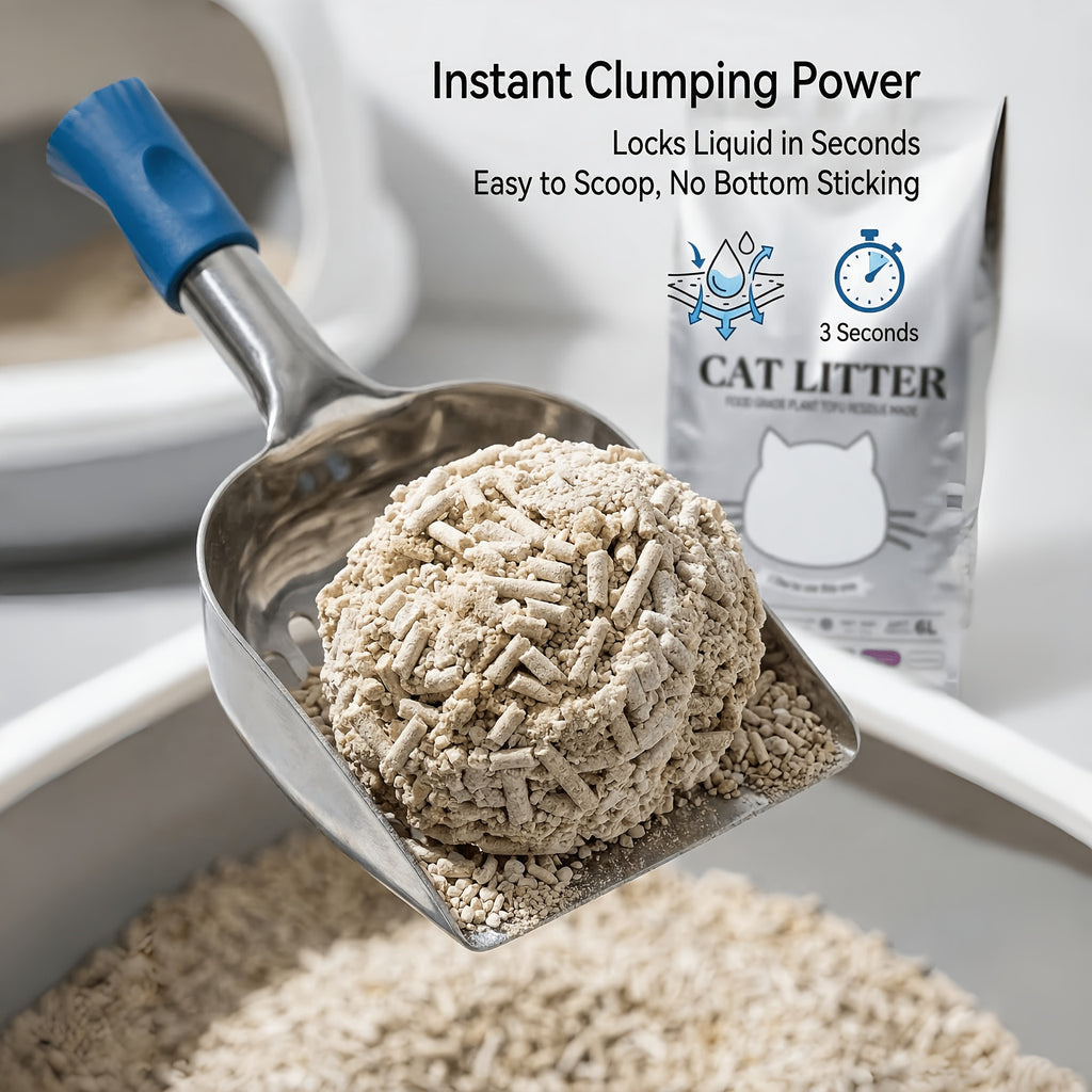 18Lb Mixed Tofu & Bentonite Cat Litter - Can Be Flushed, Has a Fresh Fragrance, Clumps Quickly, Produces Low Dust, Controls Odors, Perfect for Automatic Litter Boxes, Smart Litter Trays, And Homes with Multiple Cats