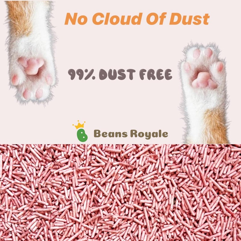 2pcs Pack 6L x 2 Tofu Cat Litter, Clumping Kitty Litter, Flushable, Pea Fiber, Dust Free, Odor Control, Low Tracking, Lightweight Peach