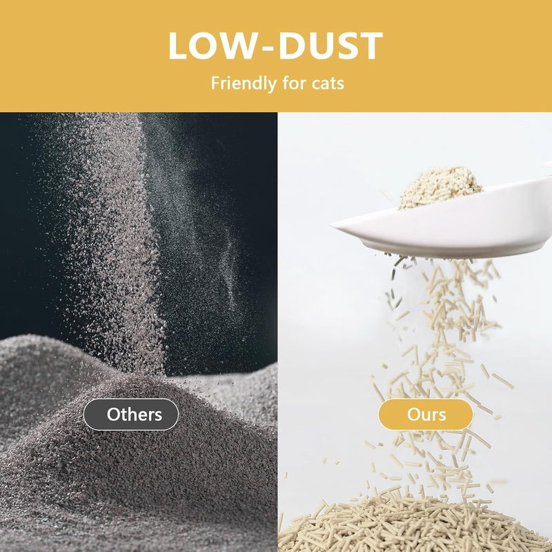 Tofu Cat Litter - Strong Clumping, Ultra Absorbent, Odor Control, Flushable, Low Tracking, Low Dust Tofu Litter Pellets 2 Packs 12LB Original Flavor