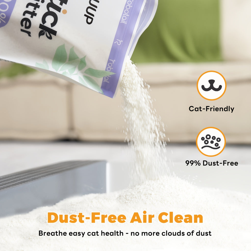 Non-Stick Strong Clumping Cat Litter, Unscented Dust-Free Cassava Cat Litter, Easy To Scoop, Light Color For Health Tracking, For Automatic\u002FStinless Steel\u002FPlastic Cat Litter Box