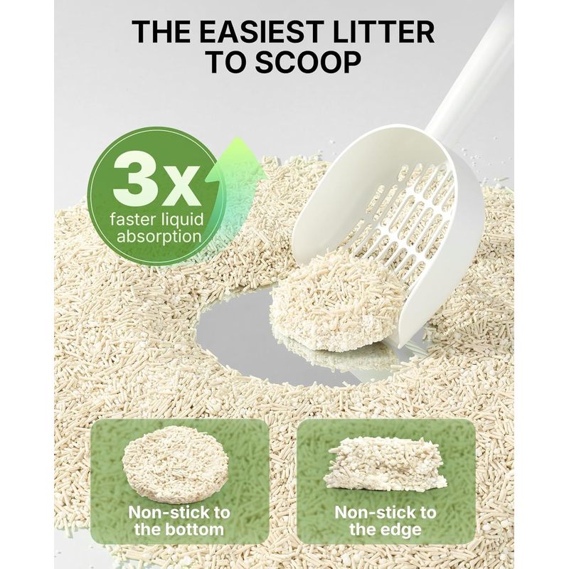 PETKIT 2025 New Plant Tofu Mixed Litter, Superior Clumping 100% Natural Ingredients Plant Cat Litter, Dust-Free and Low Tracking, Non-Sticky, Easy Scooping (5.2lb×1bag)