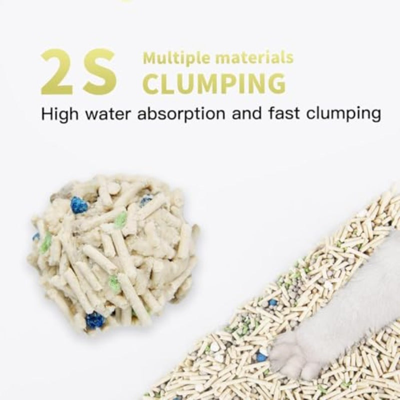 2-Pack Tofu Cat Litter Suitable for Cats - Low Tracking Odor Lock, 24\u002F7 Deodorizing, Fast Clumping Natural Plant Fiber Litter with 2mm Small Particles & 55N Hardness, Safe for Kittens, Strong Clump Formation for Multi-Cat Households