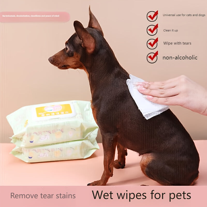160pcs of pet wipes, disposable cleaning products for cats and dogs, no eye care paws, body and buttocks