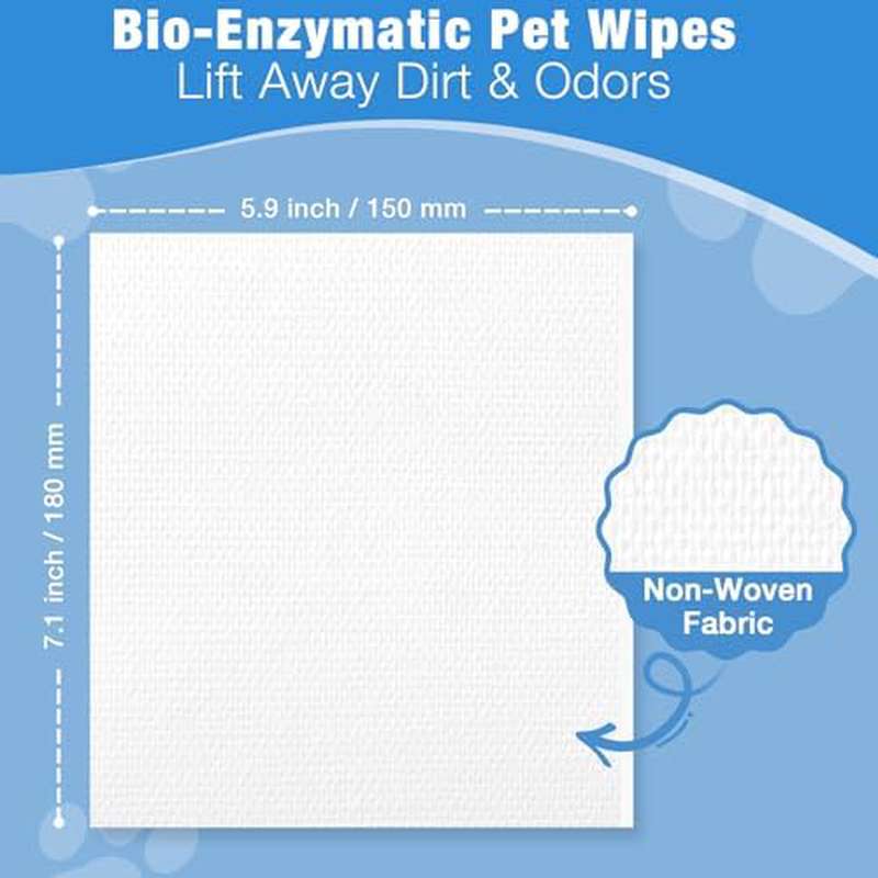 Wipes for Dogs to Clean for Muddy Paws And Eye Discharge, Fragrance-Free with Enzymes to Remove Smells, Soft And Hypoallergenic for Delicate Skin