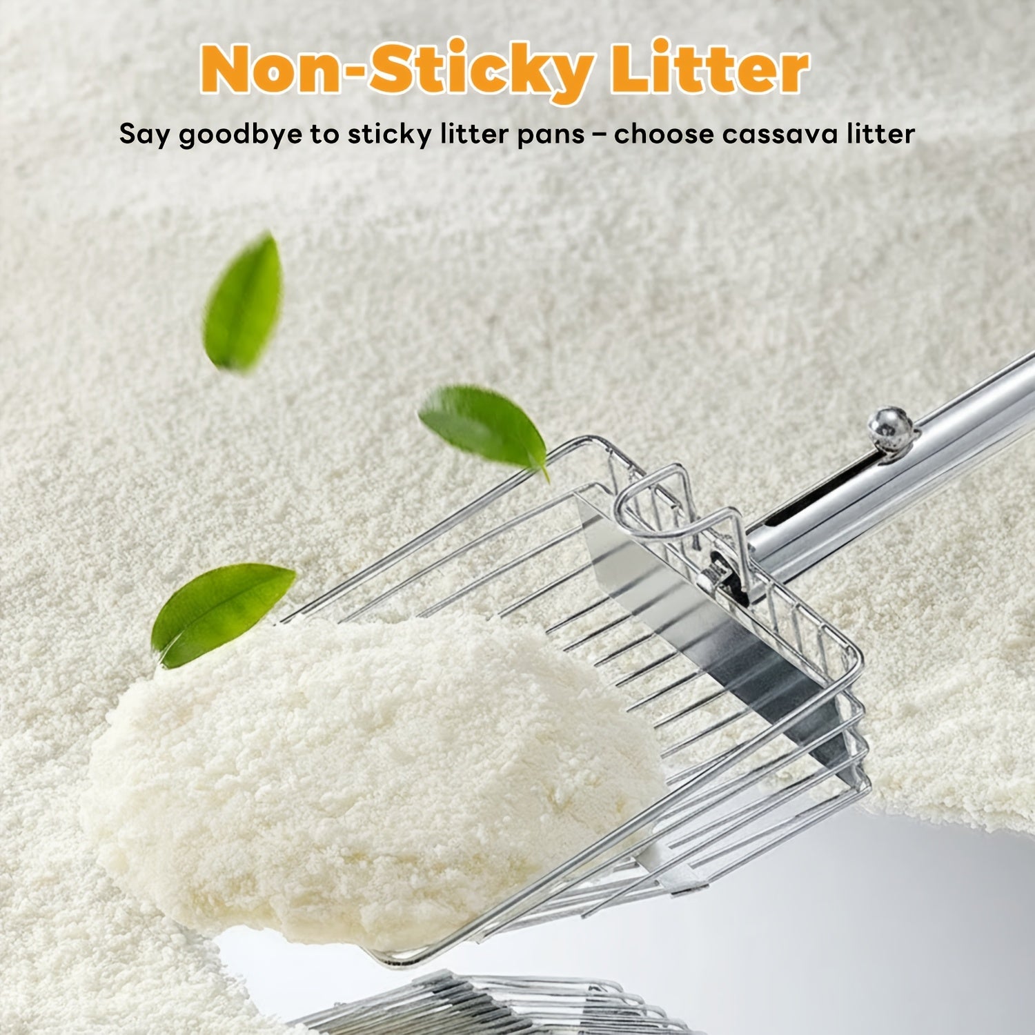 Non-Stick Strong Clumping Cat Litter, Unscented Dust-Free Cassava Cat Litter, Easy To Scoop, Light Color For Health Tracking, For Automatic\u002FStinless Steel\u002FPlastic Cat Litter Box