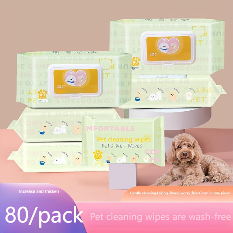 160pcs of pet wipes, disposable cleaning products for cats and dogs, no eye care paws, body and buttocks