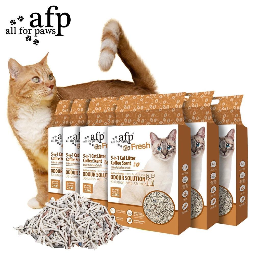 All For Paws 33Lbs\u002F6pcs Cat Litter With Coffee Scent 5 in 1 Cat Litter Clearance Quick Clumping Low Dust Tofu Cat Litter 5.5Lbs Each Pack